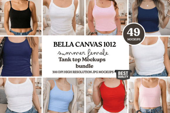 Download Bella Canvas 1012 Tank Top Mockup Bundle - Bella canvas Collection