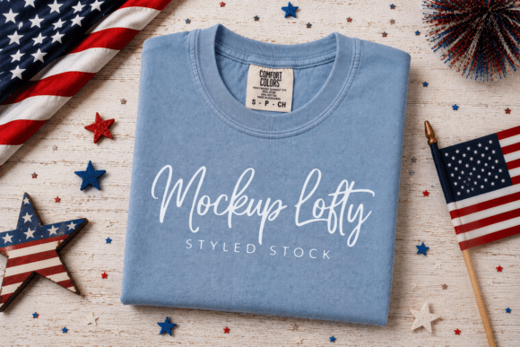 Download C1717 4th of July Folded Flat Lay Mockup - Flat lay Collection