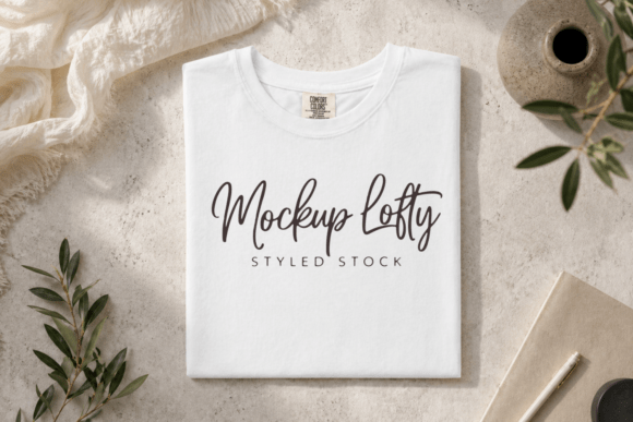Download White C1717 Flat Lay T-shirt Mockup - Flat lay Collection