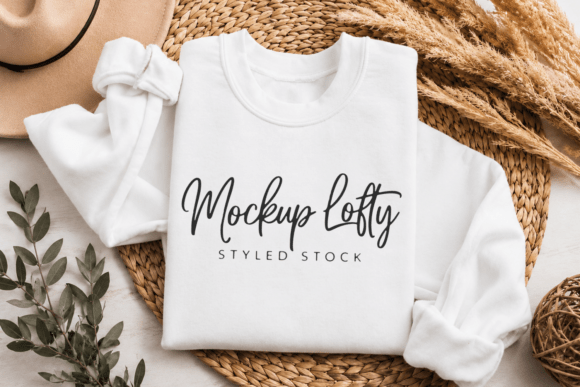 Download Gildan 18000 White Flat Lay Mockup - Flat lay Collection