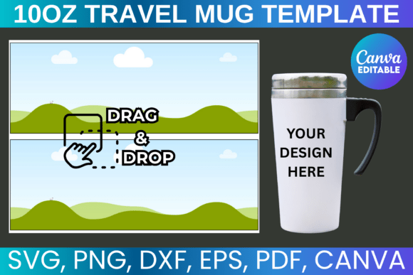 Download 10oz Travel Mug Template, Coffee Tumbler - Premium Resources